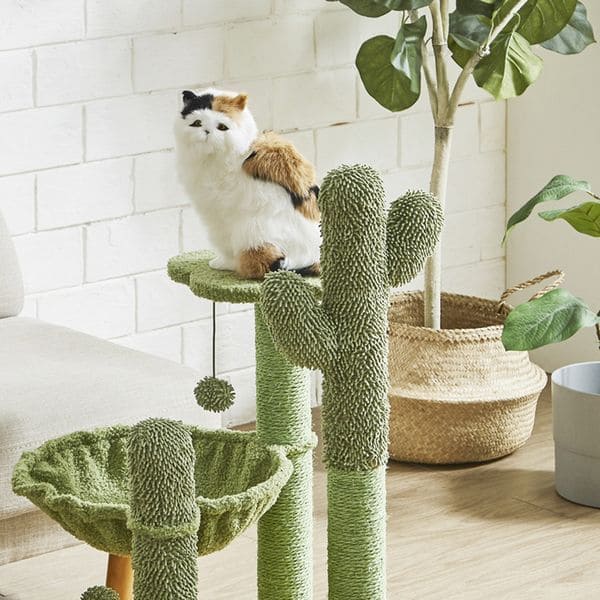 サボテンをイメージしたキャットタワー | キャットタワー ハンモック ネコ ねこ 猫 スリム 据え置き おしゃれ 猫タワー おもちゃ 猫用品 運動不足 キャットツリー 運動不足解消 ペット用品 サボ