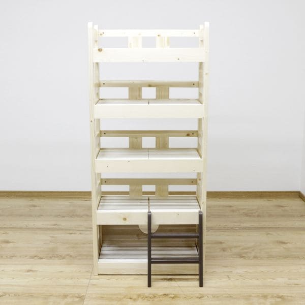 北欧パイン材を使用した小屋付き5段ペットベッド | キャットタワー 猫 猫用 ペット用ベッド ネコ キャットベッド ペット用品 ペットベッド ナチュラル デザイン 北欧 パイン材 木製 すのこ式 お