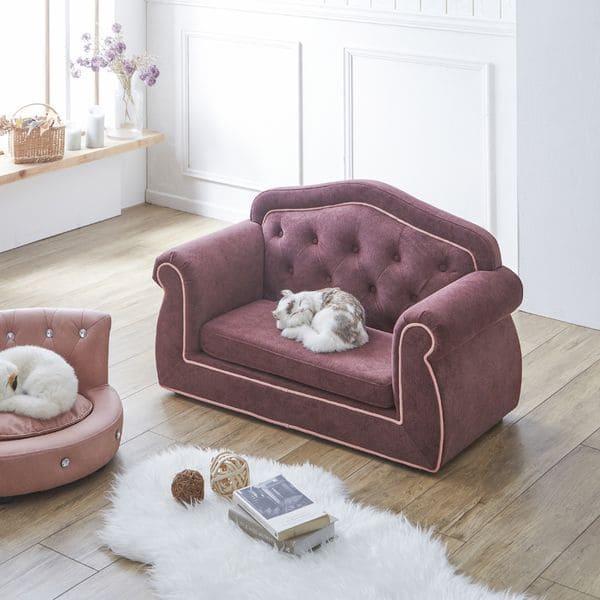 ペットソファー | ペットソファー ペット 猫 犬 姫系 ペットベッド ペット用ソファ ペット家具 撥水加工 傷に強い ねこ いぬ お手入れ簡単 高級感 撥水 ファブリック キズに強い ゴージャス 姫