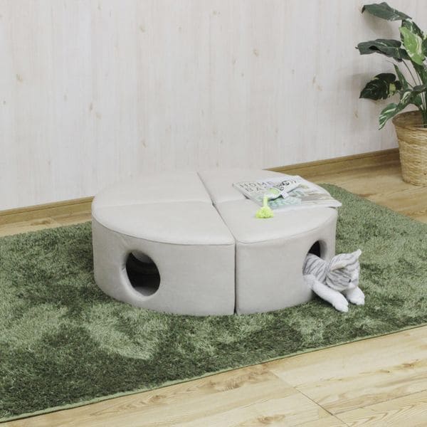 大人が座っても大丈夫 ねこちゃんのトンネル秘密基地 | キャットトンネル 猫 かわいい トンネル ペット用品 傷に強い ペットスツール 2個セット 撥水 ペット おしゃれ ねこ 猫用 秘密基地 ペット