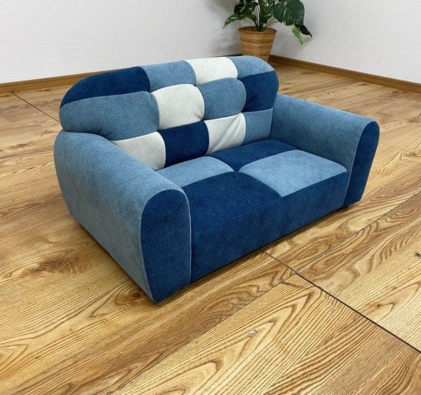 ペットソファー | パッチワークソファ ペット用ソファー ペット用品 シンプル かわいい ブルー系 可愛い 撥水加工 ひっかき傷に強い 特殊生地 ペットソファ パッチワーク おしゃれ 引っ掻き傷に