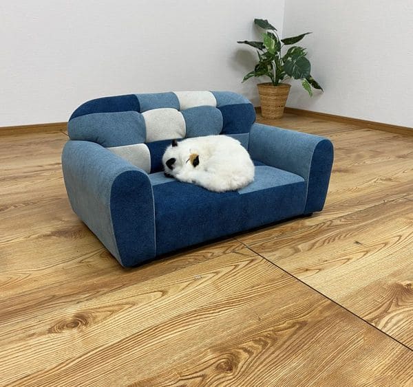 ペットソファー | パッチワークソファ ペット用ソファー ペット用品 シンプル かわいい ブルー系 可愛い 撥水加工 ひっかき傷に強い 特殊生地 ペットソファ パッチワーク おしゃれ 引っ掻き傷に