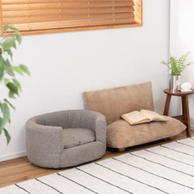 ペットソファ カバーリング ペットベッド ペット用 ペット用品 ベッド ペット シンプル おしゃれ お洒落 オシャレ 可愛い かわいい 北欧風 北欧 グレー アイボリー ファブリック 灰色 白色 布地