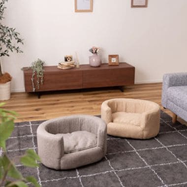 ペットソファ カバーリング ペットベッド ペット用 ペット用品 ベッド ペット シンプル おしゃれ お洒落 オシャレ 可愛い かわいい 北欧風 北欧 グレー アイボリー ファブリック 灰色 白色 布地