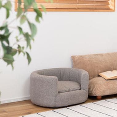 ペットソファ カバーリング ペットベッド ペット用 ペット用品 ベッド ペット シンプル おしゃれ お洒落 オシャレ 可愛い かわいい 北欧風 北欧 グレー アイボリー ファブリック 灰色 白色 布地