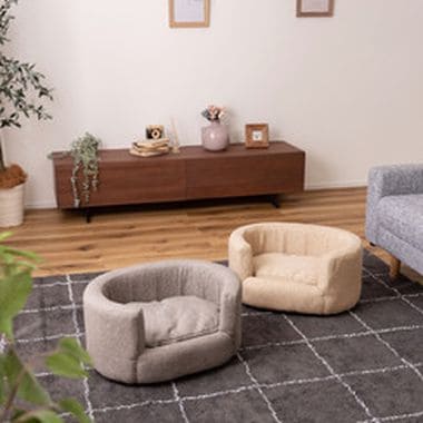 ペットソファ カバーリング ペットベッド ペット用 ペット用品 ベッド ペット シンプル おしゃれ お洒落 オシャレ 可愛い かわいい 北欧風 北欧 グレー アイボリー ファブリック 灰色 白色 布地