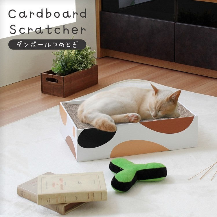 猫 ダンボールつめとぎ ミケ オーバル【Cardboard Scratcher】