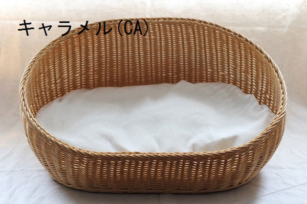 ラタンオーバルベッド | オールハンドメイド 天然素材ベッド キャットベッド キャット キャットハウス 籐 トウ ラタン ベッド ネコ 小型犬 クッション おしゃれ かわいい
