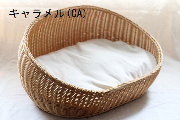 ラタンオーバルベッド | オールハンドメイド 天然素材ベッド キャットベッド キャット キャットハウス 籐 トウ ラタン ベッド ネコ 小型犬 クッション おしゃれ かわいい