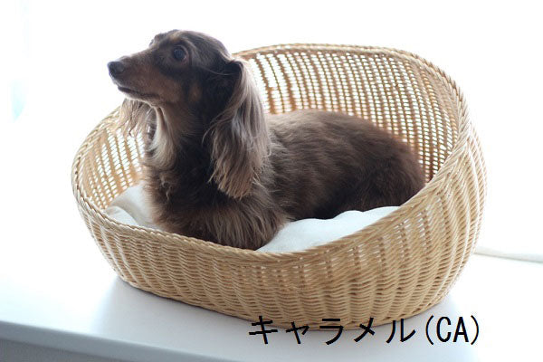 ラタンオーバルベッド | オールハンドメイド 天然素材ベッド キャットベッド キャット キャットハウス 籐 トウ ラタン ベッド ネコ 小型犬 クッション おしゃれ かわいい