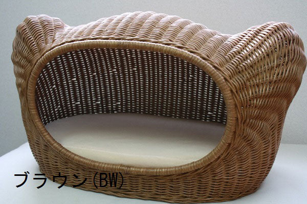 ラタンキティハウス | オールハンドメイド 天然素材ベッド キャットベッド キャット キャットハウス 籐 トウ ラタン ベッド ネコ 小型犬 クッション おしゃれ かわいい