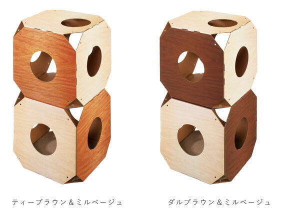 ミュー ガリガリシェルフ 2個入り |猫用ユニットハウス 猫 爪とぎ 段ボール 爪研ぎ つめとぎ スクラッチャー インテリア Mju: エイムクリエイツ ネコ おしゃれ ダンボール 猫鍋 またたび 木目調 ハウス 猫爪研ぎ 爪磨き ダルブラウン ティーブラウン
