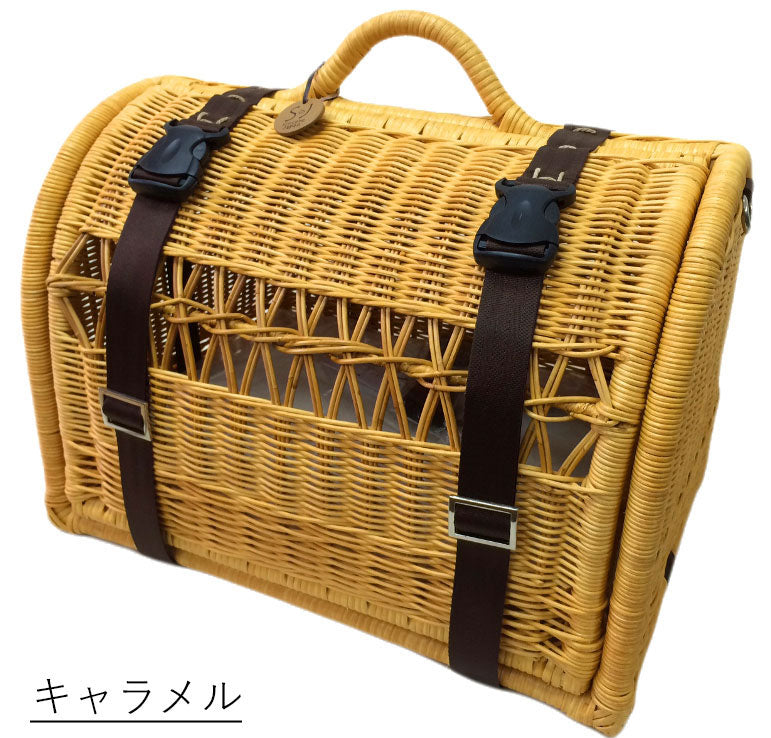 ラタンキャリーベッド | オールハンドメイド 天然素材ベッド キャットベッド キャット キャットハウス 籐 トウ ラタン ベッド ネコ 小型クッション おしゃれ かわいい キャリー