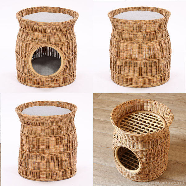 籐 ペットハウス | ペットハウス 犬ハウス ドッグハウス 猫ハウス キャットハウス 雑貨 ペット 犬 ドッグ 猫 キャット ハウス タワー インテリア バスケット かご 籐 ラタン アジアン ナチュラル 軽い 自然