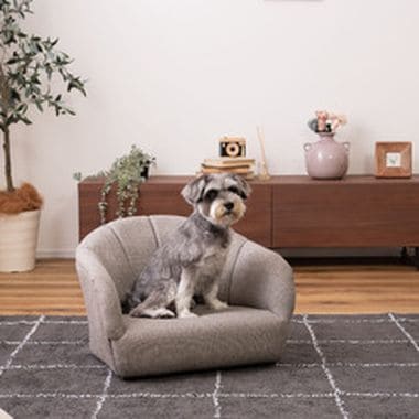 ペットソファ ペットベッド ペット用 ペット用品 ベッド ペット シンプル おしゃれ お洒落 オシャレ 可愛い かわいい 北欧風 北欧 グレー アイボリー ファブリック 灰色 白色 布地 コンパクト 軽