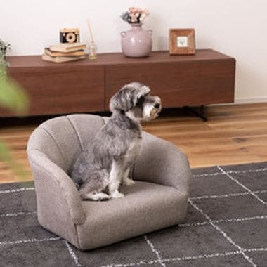 ペットソファ ペットベッド ペット用 ペット用品 ベッド ペット シンプル おしゃれ お洒落 オシャレ 可愛い かわいい 北欧風 北欧 グレー アイボリー ファブリック 灰色 白色 布地 コンパクト 軽