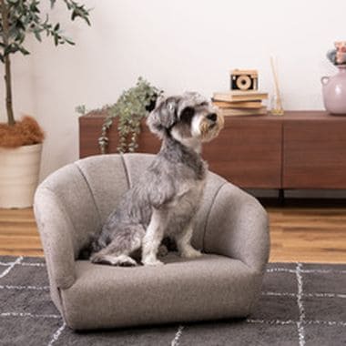 ペットソファ ペットベッド ペット用 ペット用品 ベッド ペット シンプル おしゃれ お洒落 オシャレ 可愛い かわいい 北欧風 北欧 グレー アイボリー ファブリック 灰色 白色 布地 コンパクト 軽