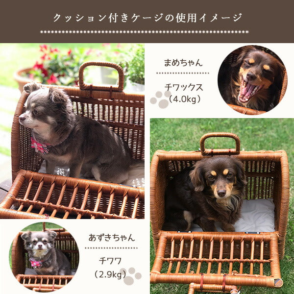 ラタンペットキャリー Mサイズ 専用クッション[単品] | 専用マット キャリー マット M クッション 汚れ防止 小型犬 小型猫 うさぎ ペット ペットマット ペットクッション 小さめ 中敷き お出かけ シン