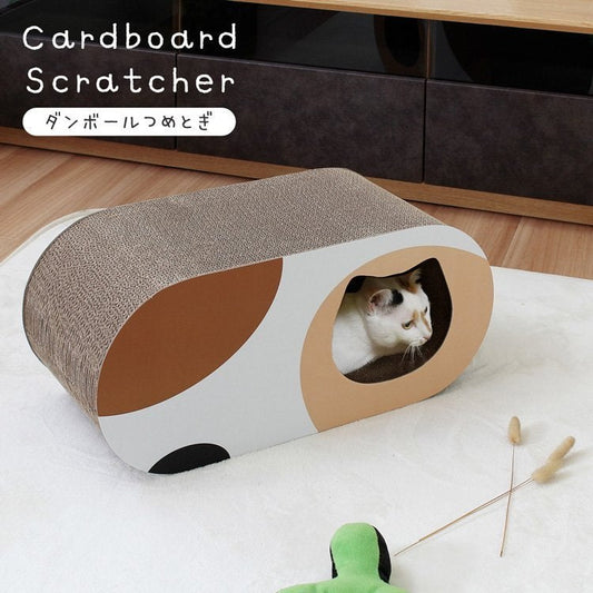 猫 ダンボールつめとぎ ミケ オーバル【Cardboard Scratcher】